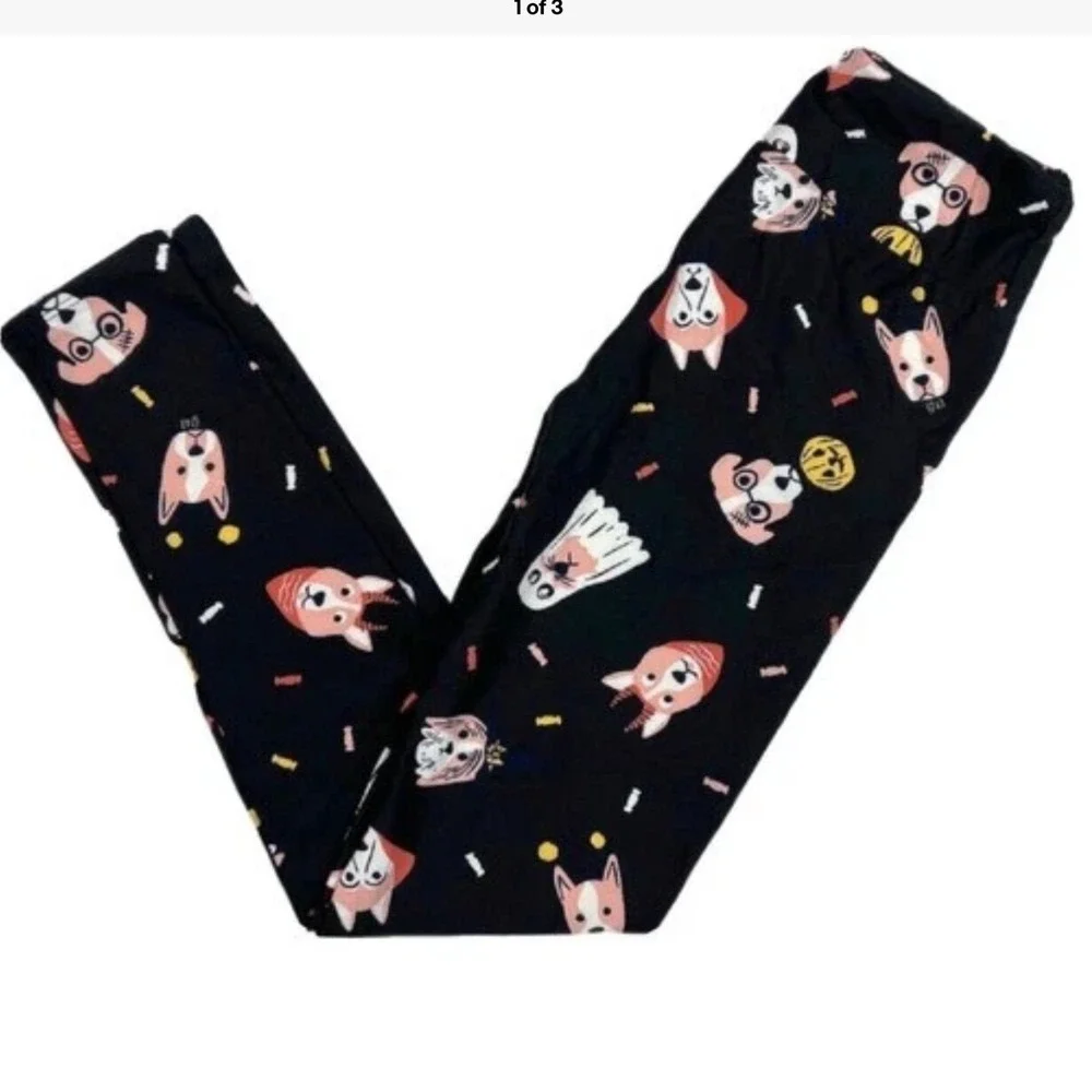 LuLaRoe Girls Kids Leggings Dogs Ghosts Pumpkins Halloween Sizes 8-14‎ L/XL NWT